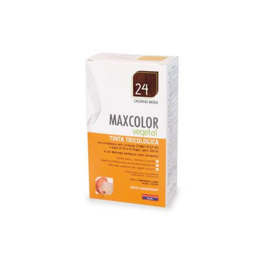 Pflanzliches Haarfärbemittel, Farbton 24 Mocha Brown, 140 ml, MaxColor