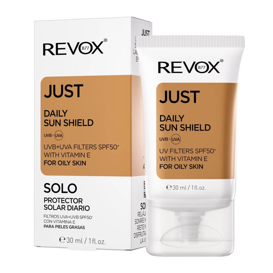 Daily Sun Shield Just SPF 50+ Sonnenschutzcreme für fettige Haut, 30 ml, Revox