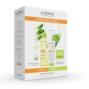 Exomega Control Shower Oil, 500 ml + Exomega Control Emollient Cream, 200 ml, A-Derma