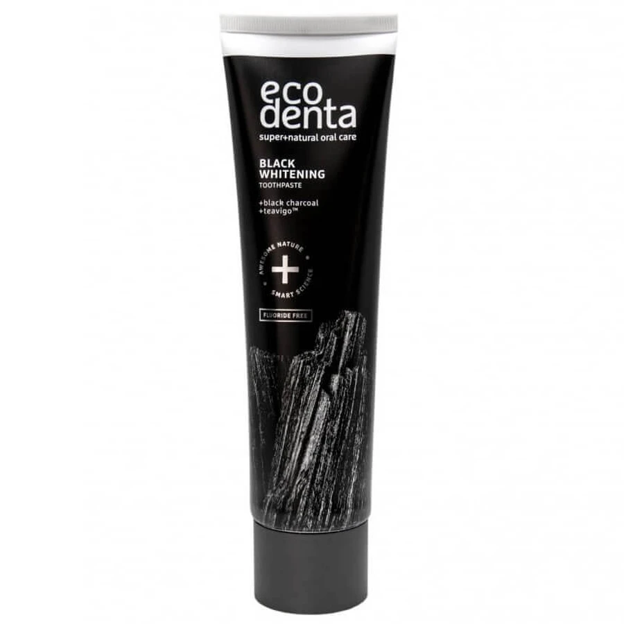 Dentifricio con carbone e Teavigo Black Whitening, 75 ml, Ecodenta