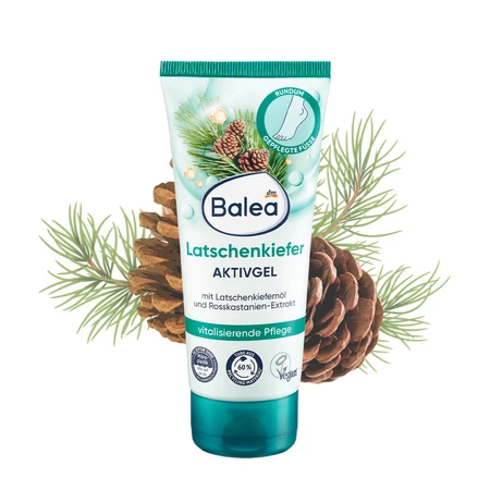 Balea Gel attivo per i piedi al pino e all'olivello spinoso, 100 ml