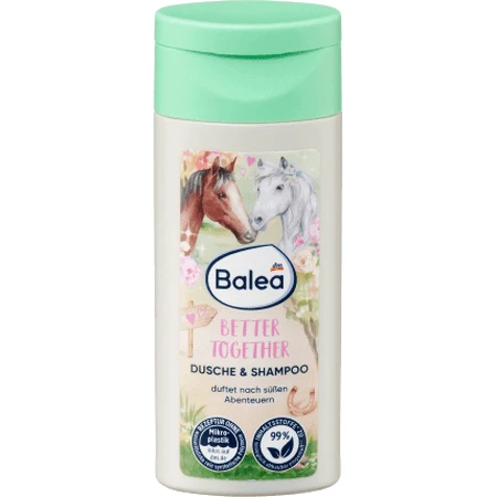 Balea BETTER TOGETHER Żel pod prysznic i szampon dla dzieci, 50 ml: ceny i cechy