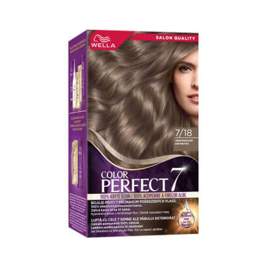 Wella Colour Perfect Dauerhafte Haarfarbe 7/18 kühles Perlblond, 1 St.