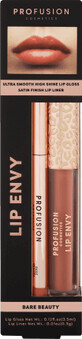 Lip Envy Bare Beauty Lip Envy Set, ultra glatter und gl&#228;nzender Lipgloss &amp;amp; Lippenstift mit satiniertem Finish, Profusion Cosmetics, 3,5 ml + 0,3 g