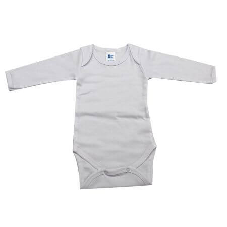 Body din bumbac cu maneca lunga Rib, 18-24 luni, Alb, Baltic Bebe