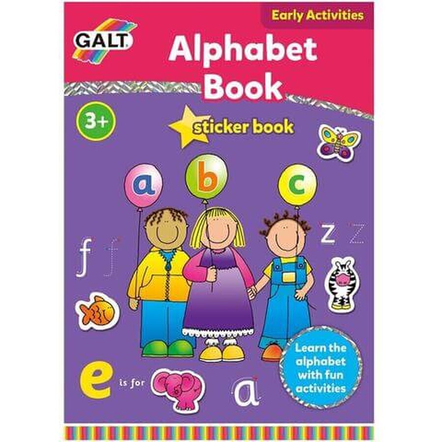 Activity Book mit Aktivitäten und Aufklebern, Alphabet, +3 Jahre, Galt