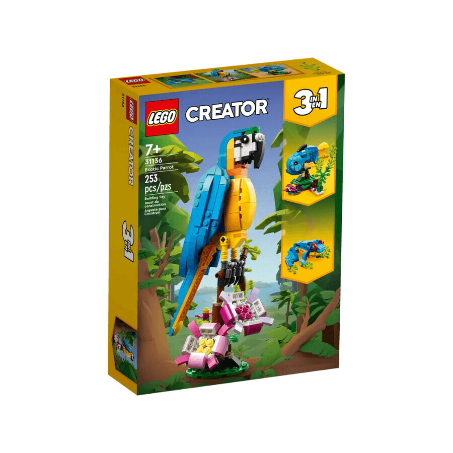 Exotischer Papagei 3 in 1 Lego Creator, ab 7 Jahren, 31136, Lego