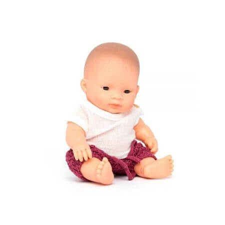 Pädagogische Babypuppe, 21 cm, Asiatischer Junge, Miniland
