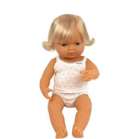 Europäisches Mädchen Puppe, 38 cm, +10 Monate, Miniland