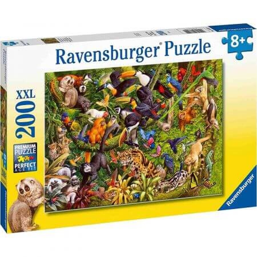 Puzzle Tiere im Regenwald, ab 8 Jahren, 200 Teile, Ravensburger