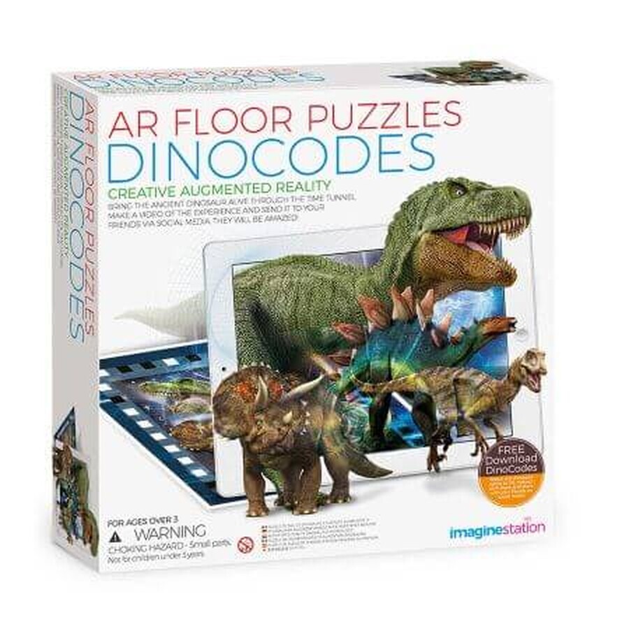 AR Augmented Reality Bodenpuzzle, Dinosaurier, 4M