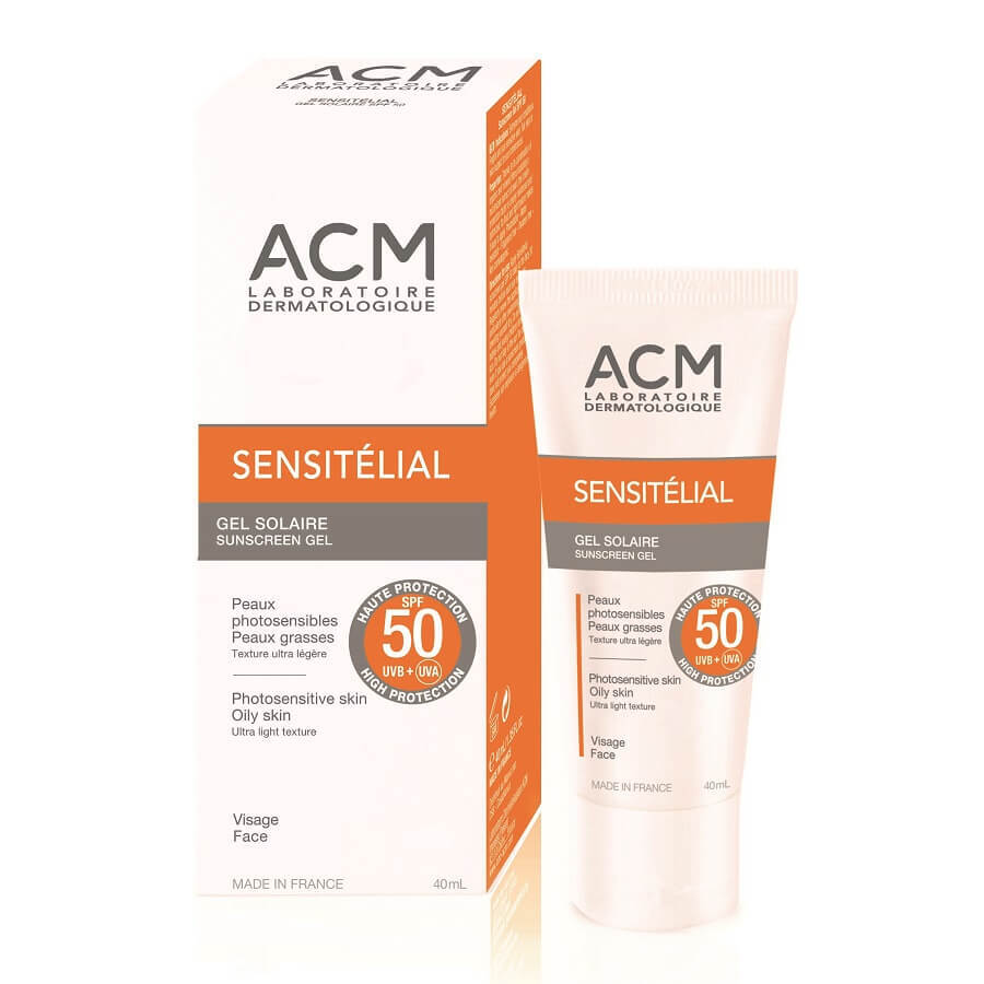 Gel pentru protecție solară SPF 50 Sensitelial, 40 ml, Acm