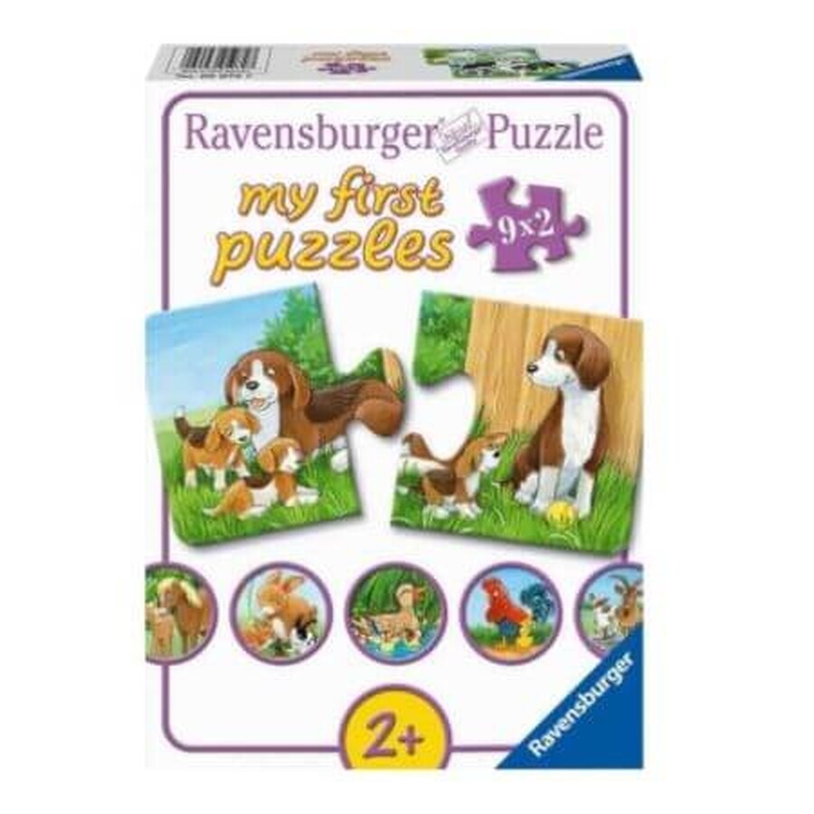 Tierfamilien-Puzzle, +2 Jahre, 9x2 Teile, Ravensburger