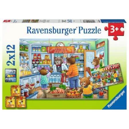 Lebensmittelladen-Puzzle, 2x12 Teile, +3 Jahre, Ravensburger