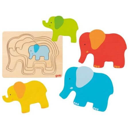 Lagenpuzzle Elefanten, +2 Jahre, Goki