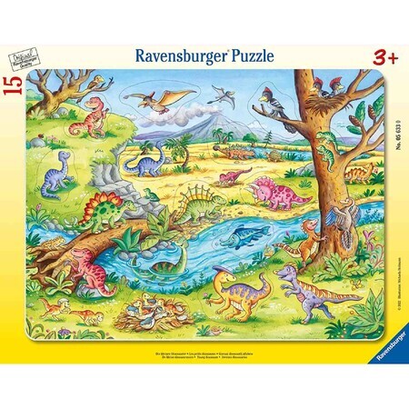 Rahmenpuzzle Dinosaurier, +3 Jahre, 15 Teile, Ravensburger