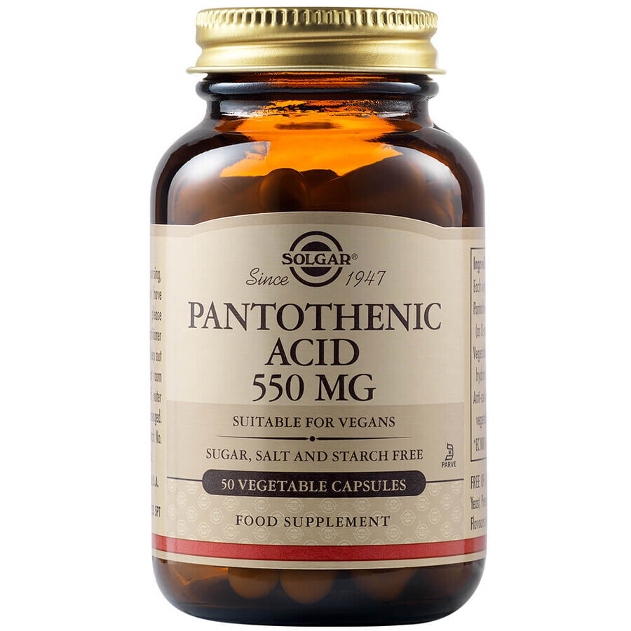 Pantothensäure Vitamin B5 550 mg, 50 Kapseln, Solgar Bewertungen