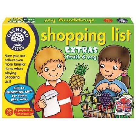 Lernspiel mit Einkaufsliste, Obst und Gemüse, Orchard Toys
