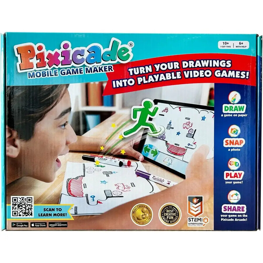 Kreatives Kit, um Kinderzeichnungen in Videospiele zu verwandeln, ab 10 Jahren, Pixicade