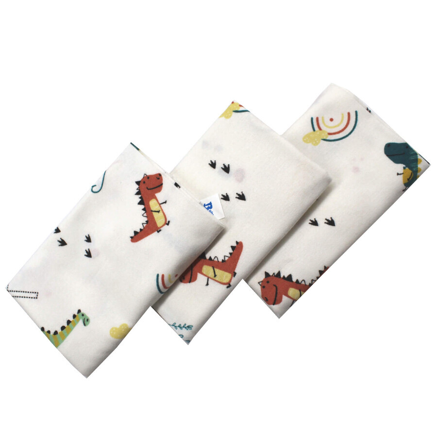 Pañal pluma Dino, 80 x 80 cm, 3 piezas/set, Baltic Bebe