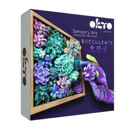 Sukkulenten Wood&Craft Bastelset, 21 x 21 cm, +12 Jahre, Zärtlichkeit, Okto