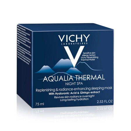 Vichy Aqualia Thermal SPA Feuchtigkeitsgel-Creme für die Nacht mit Anti-Fettleibigkeitseffekt, 75 ml