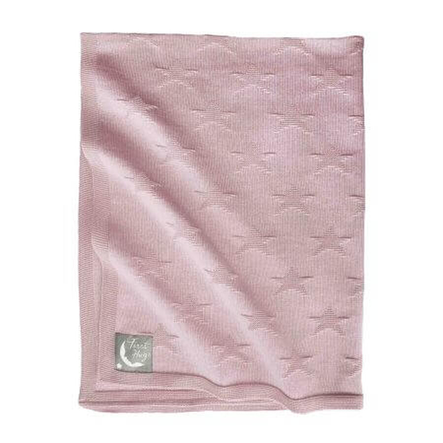 First Hugs New Star knitted blanket, 80x100 cm, Candy Pink Salmon, Tuxi Brands