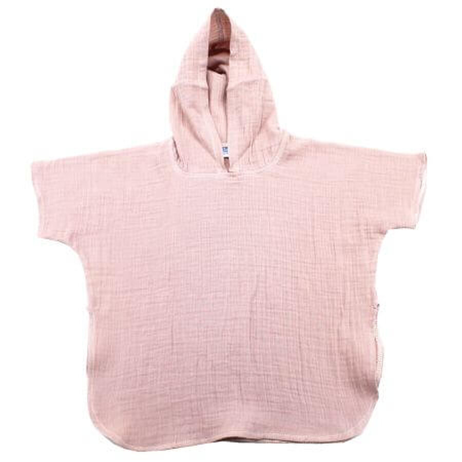 Poncho in mussola con cappuccio, 9-12 mesi, rosa, Baltic Bebe