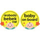 Schild auto Baby an Bord, gelb, BabyJem