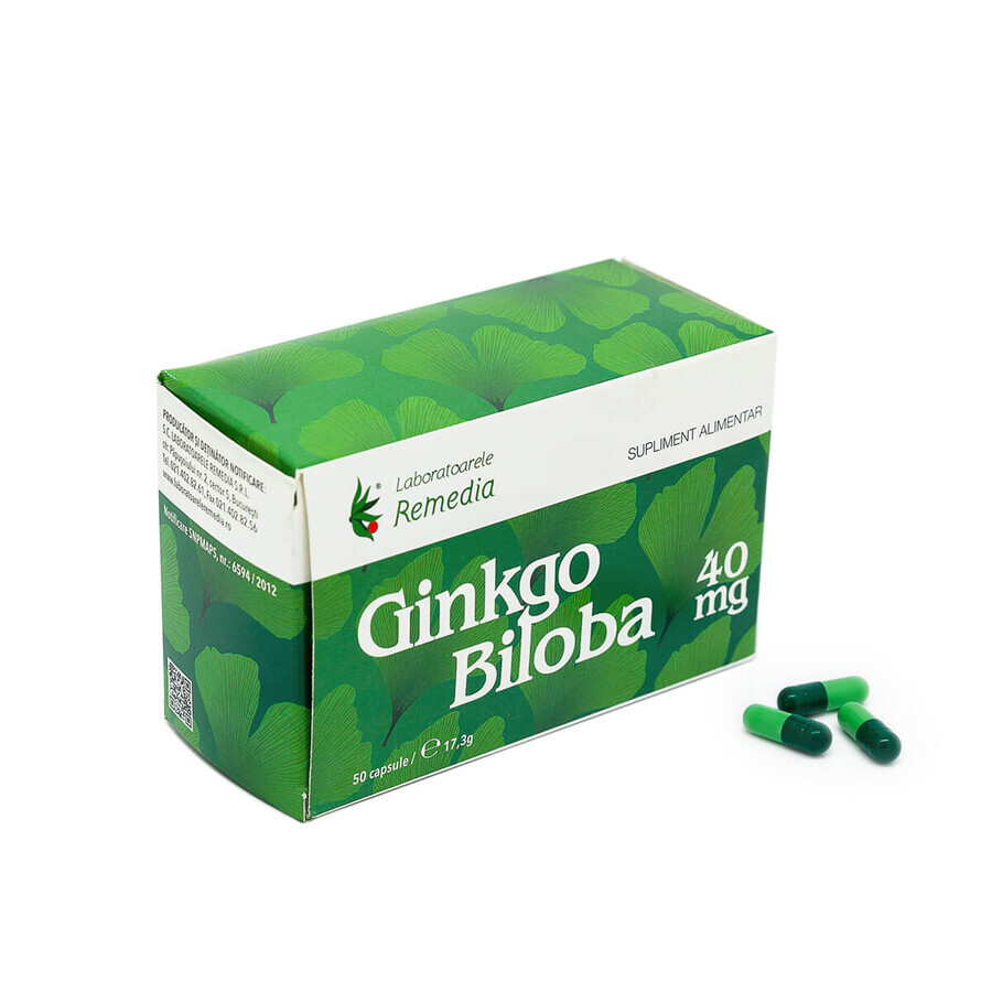 Ginkgo Biloba 40mg, 50 Kapseln, Remedia