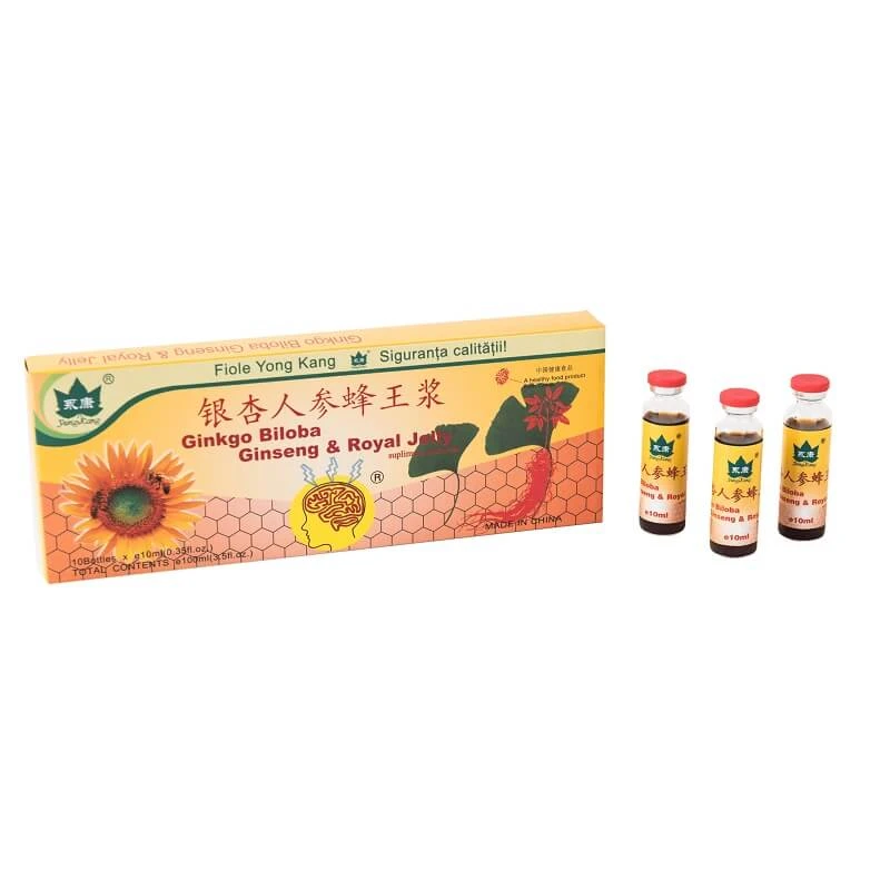 Ginkgo Biloba Ginseng und Gelée Royale, 10 Ampullen, Yongkang International China