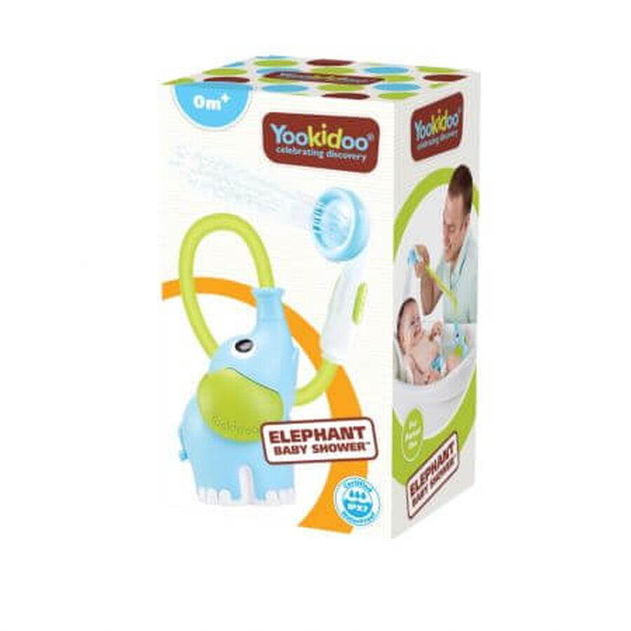 Tragbare Baby-Dusche in Elefantenform, 0 Monate +, Blau, Yookidoo