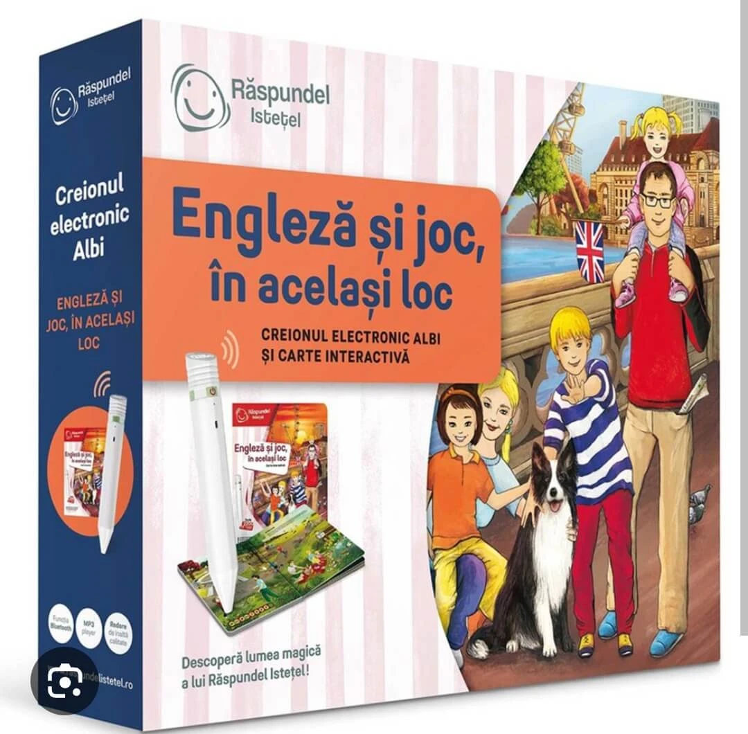 Bleistift und interaktives Buch, Englisch und Spiel an einem Ort, Raspundel Istetel