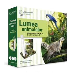 Pachet creion si carte interactiva, Lumea Animalelor, Raspundel Istetel