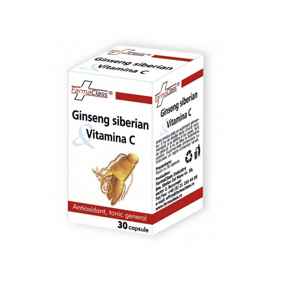 Sibirischer Ginseng & Vitamin C, 30 Kapseln, FarmaClass