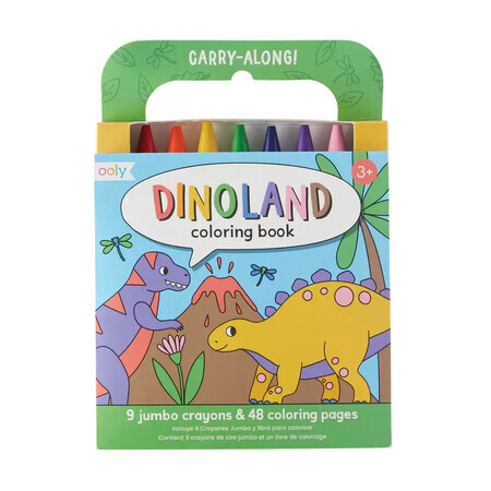 Set aus Malbuch und Buntstiften, ab 3 Jahren, Dinoland, Ooly