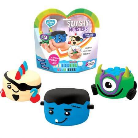 Lovin'do Air Clay Squishy Monster Modellierset, 18 Farben, Okto