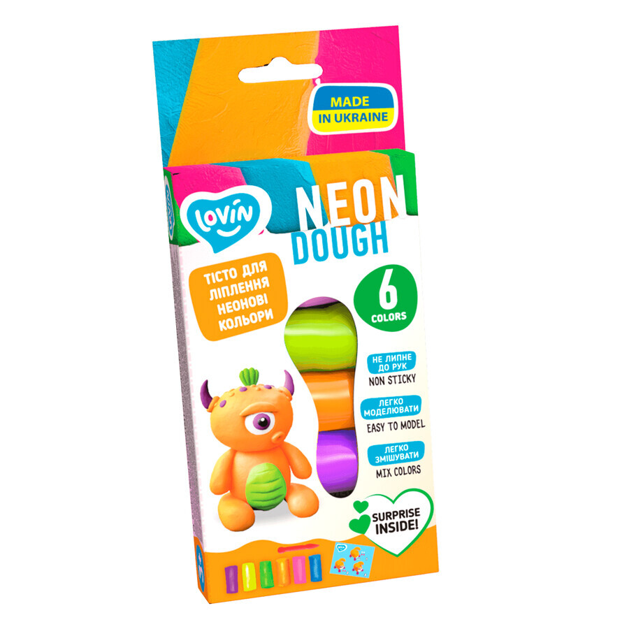 Set plastilina Neon Lovin'Do, +3 ani, 6 culori, Okto