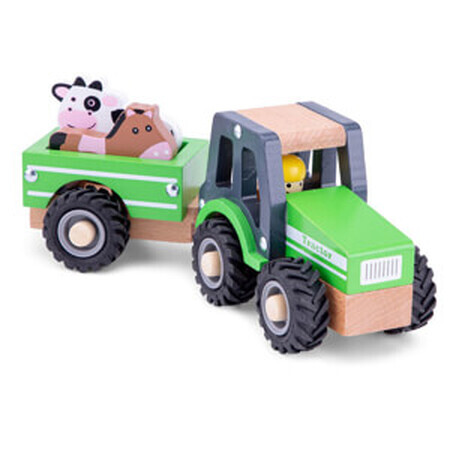 Traktor mit Tieranhänger, 18 Monate+, New Classic Toys