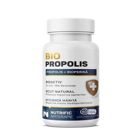 Propolis aktiviert mit Bioperine, 60 vegetarische Kapseln, Nutrific