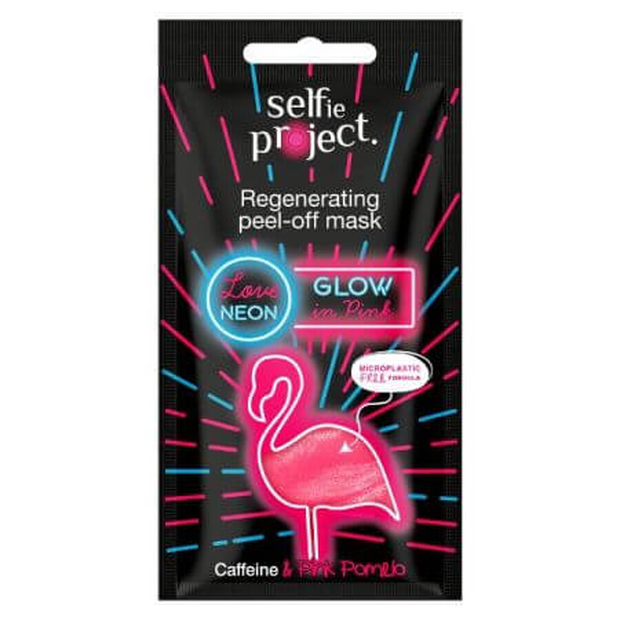 Masca exfolianta regeneranta Neon Glow in Pink, 10 ml, Selfie Project