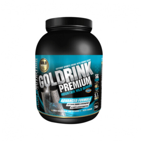 Goldrink Premium + BCAA Fructe de padure, 750 g, Gold Nutrition