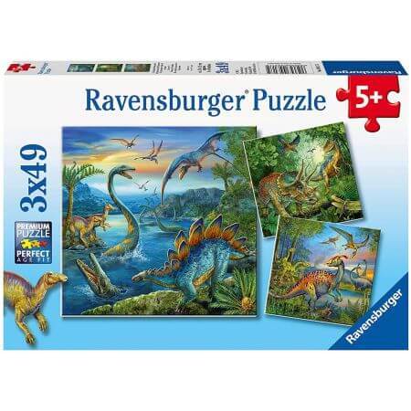Dinosaurier Charm Puzzle, + 5 Jahre, 3 x 49 Teile, Ravensburger