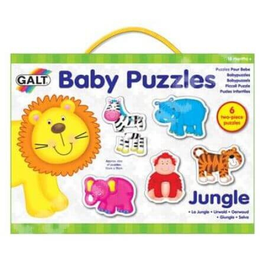 6er-Set Baby Puzzle Dschungeltiere, 2 Teile, Galt