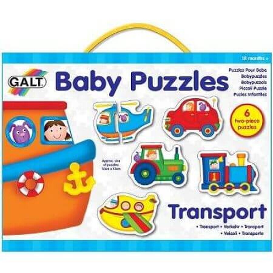 Satz von 6 Puzzles mit 2 Teilen Transport, Galt