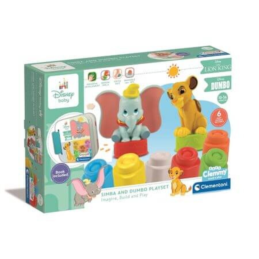 Simba und Dumbo Disney Soft Educational Cube Set, 10 - 36 Monate, Clementoni