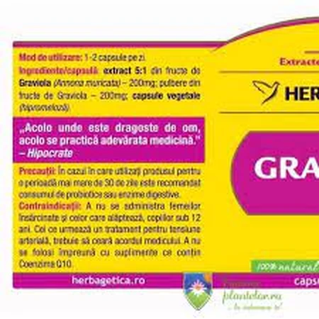 Graviola, 60 capsule, Herbagetica