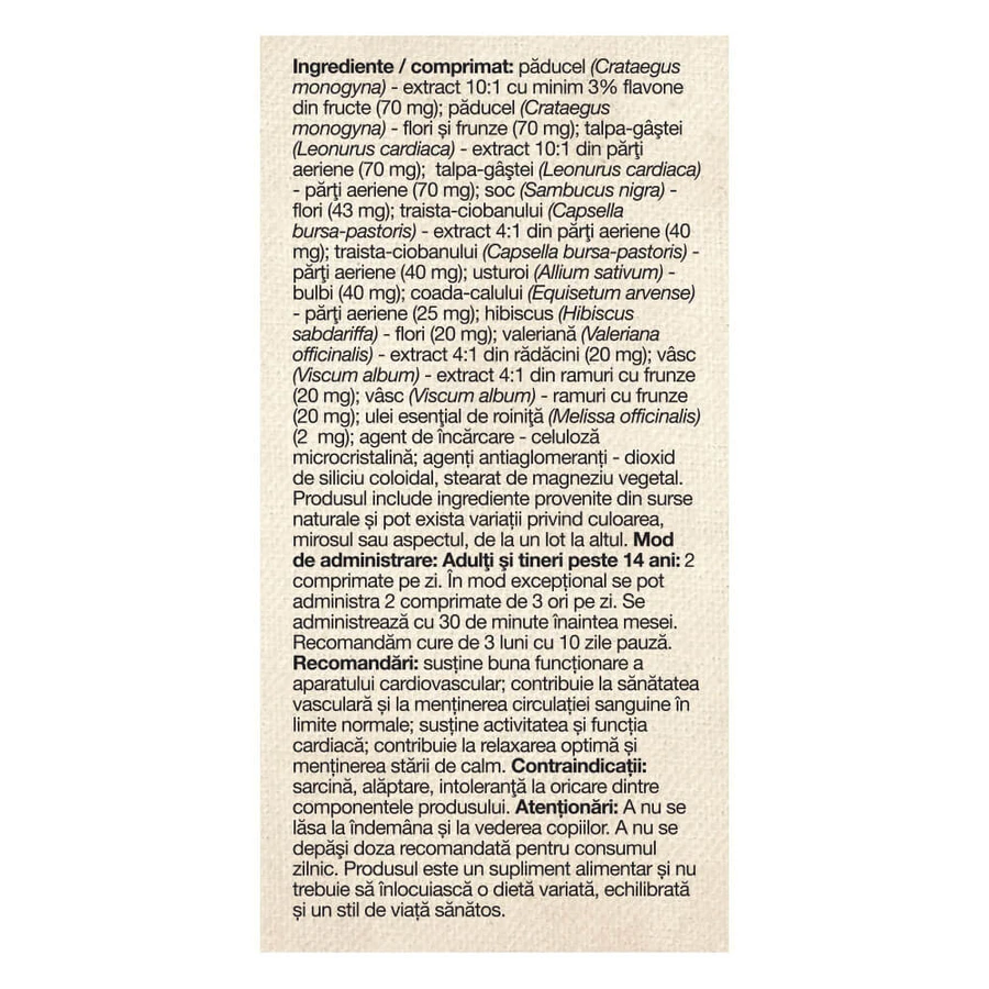 HerboTensin (regulator ciśnienia krwi), 60 + 60 tabletek (2 w cenie 1), Dacia Plant: ceny i cechy