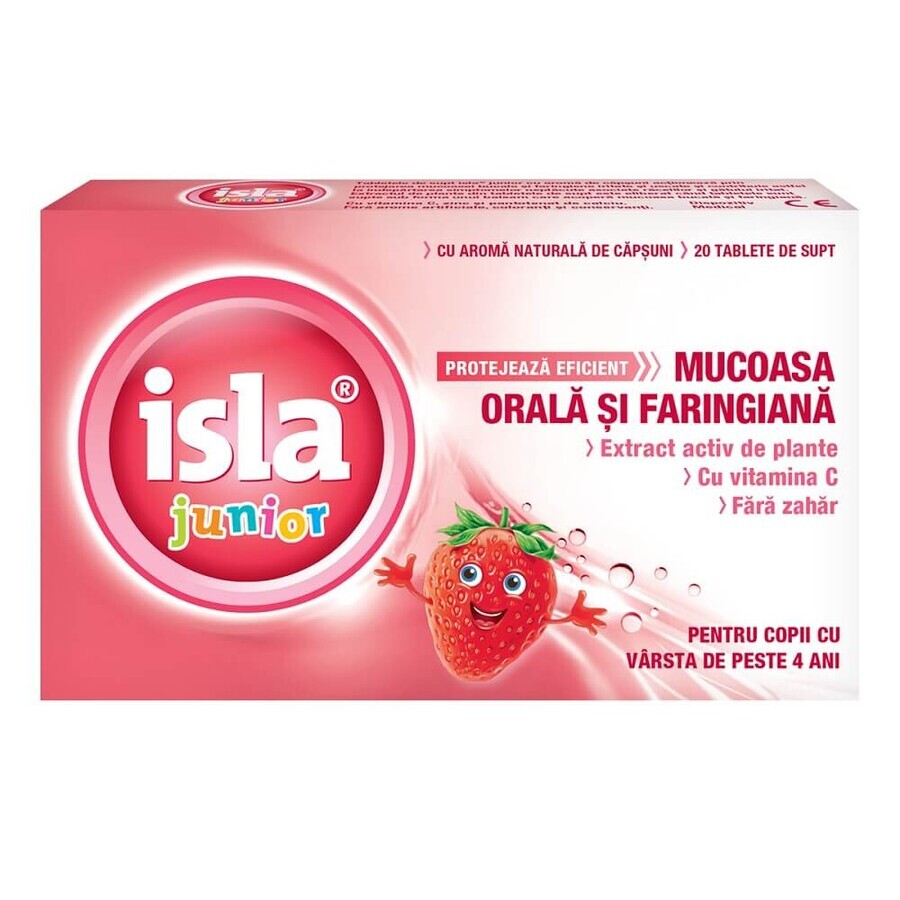Isla junior mit Erdbeergeschmack, 20 Lutschtabletten, Engelhard Arzneimittel