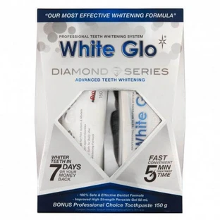 White Glo Diamond Series Behandlungsset, 50 ml + White Glo Professional Choice Zahnpasta, 100 ml, Barros Laboratories